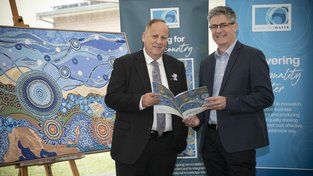 Water Minister Don Punch and Busselton Water CEO David Hughes-Owen at the Reconcilation Action Plan launch on May 29.